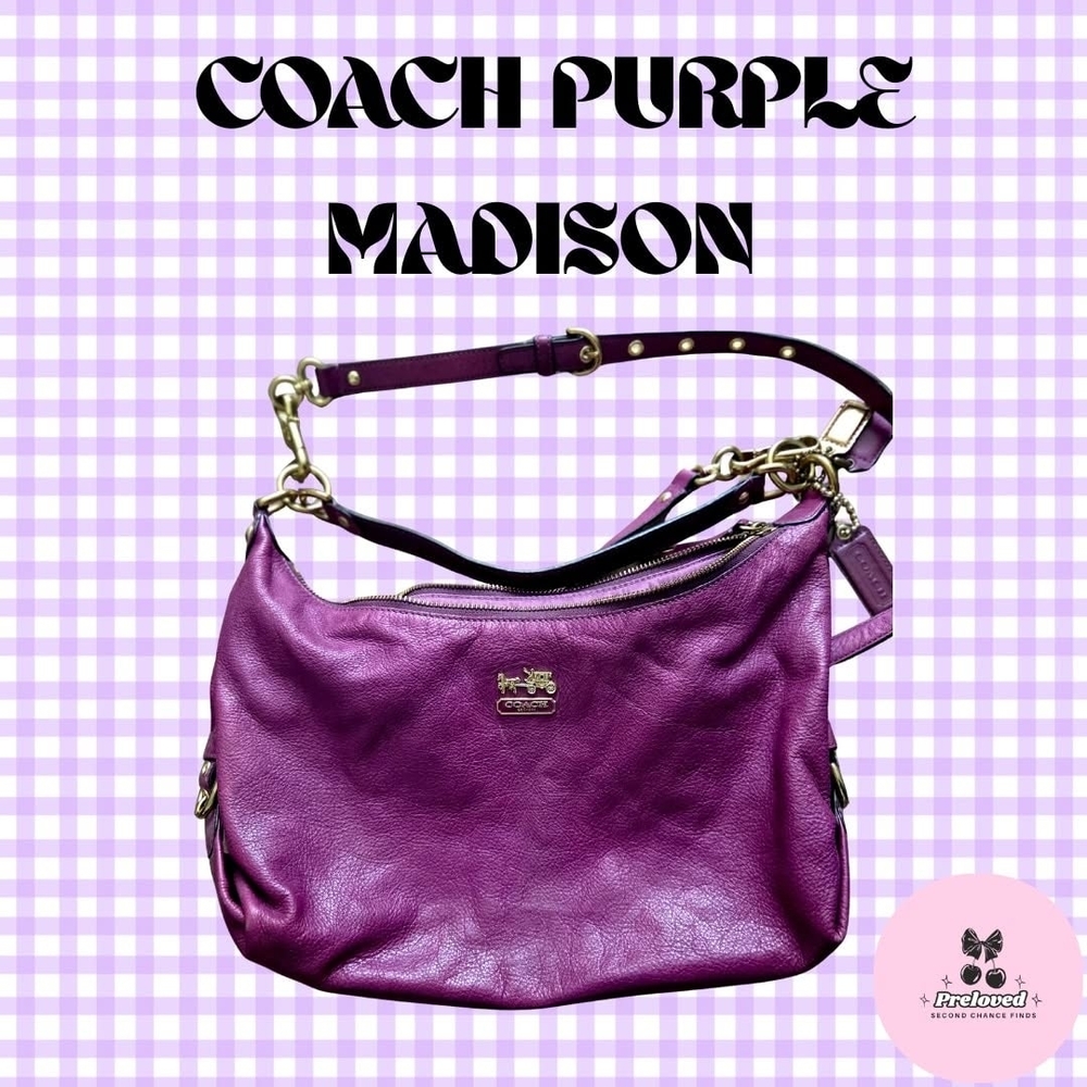 Coach Madison Shoulder Bag in Vibrant Purple